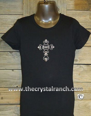 GTJ005 Heart Cross Rhinestone Tee
