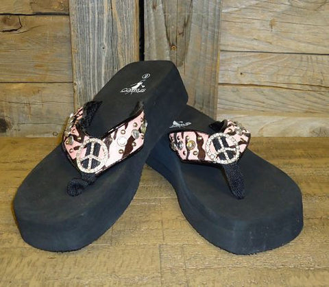 #20019S Corkys "Woodstock" Pink Tiger Flip Flops