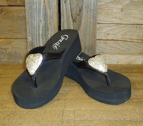 #20022S Grazie "Del Frisco" Black Flip Flops