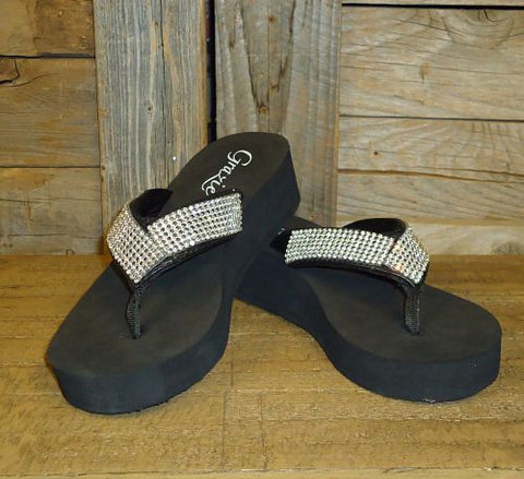 #20028S Grazie "Cosmic" Black Flip Flops