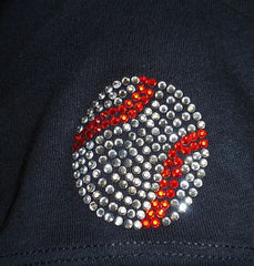 TS239 Play Ball Rhinestone Tee