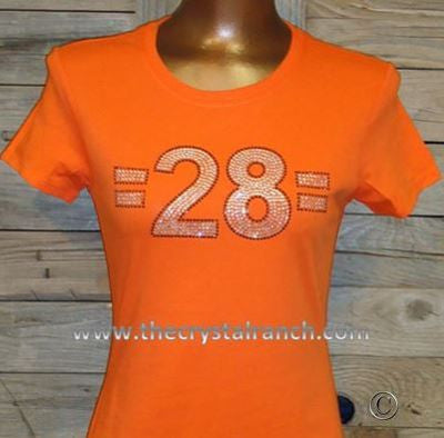 P011 Put ANY JERSEY NUMBER HERE Custom Rhinestone Tee