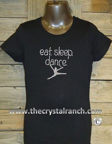 GTS290 Eat Sleep Dance Rhinestone Tee