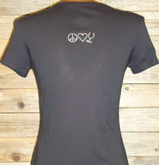 TB045 He Hunts, I Wine! Rhinestone Tee