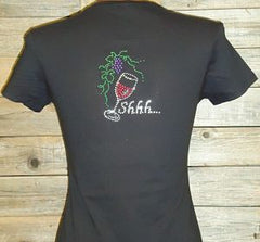 TB024 The Wine Whisperer Rhinestone Tee