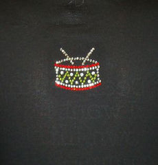 TH112 Dear Santa, I want my own Little Drummer Boy! Rhinestone Tee