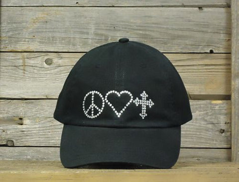#9024C Peace Love Faith cap