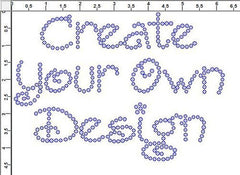 Amore 1.0" Font Clear Rhinestones Create Your Own