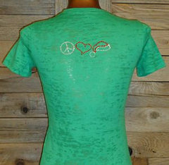 TH089BO Santa, maybe there's another List! Burnout Rhinestone Tee