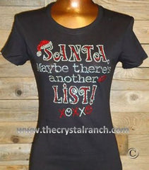 TH089 Santa, Maybe there's another List! Rhinestone Tee