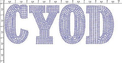 Block 3.25" Font Clear Rhinestones Create Your Own
