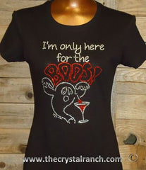 TH098 I'm only here for the BOOS! Rhinestone Tee