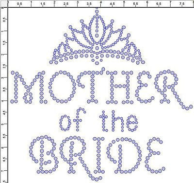 CRF036 Mother of the Bride tiara Rhinestone Transfer