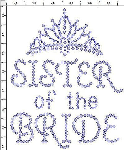 CRF037 Sister of the Bride tiara Rhinestone Transfer