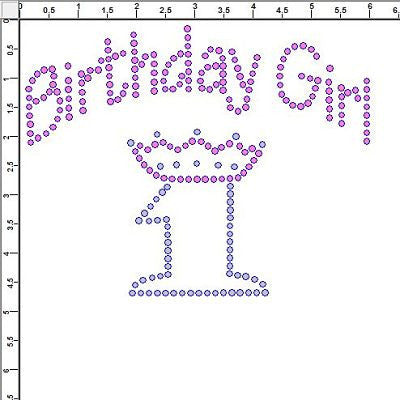 CRF044 Birthday Girl 1 Rhinestone Transfer-Any Color
