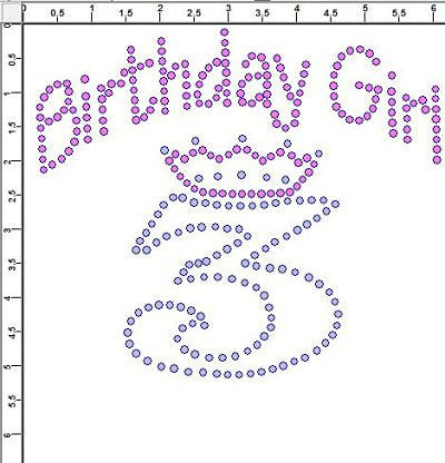 CRF046 Birthday Girl 3 Rhinestone Transfer-Any Color