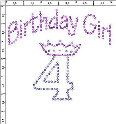 CRF047 Birthday Girl 4 Rhinestone Transfer-Any Color