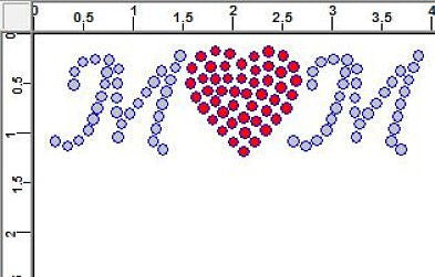 CRG103 Mom with Heart Rhinestone Transfer