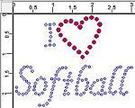CRK080cs I Love Softball - Petite (6) Rhinestone Transfers