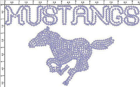 CRT182 Mustangs Rhinestone Transfer