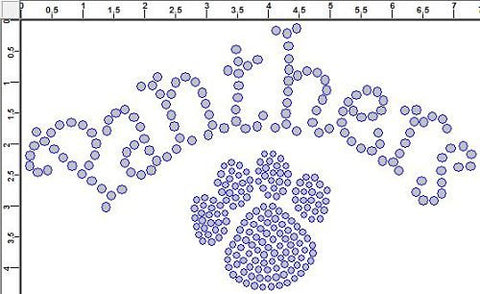 CRT193 Panthers with Paw Print Rhinestone Transfer