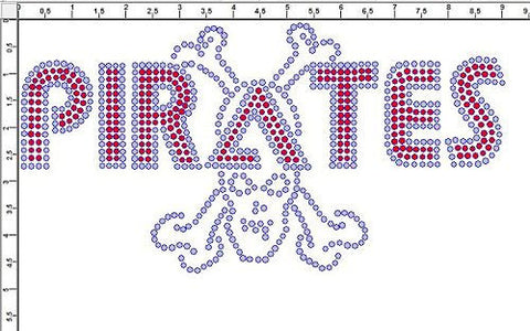 CRT383 Pirates with Skull and Crossbones Transfer-Any Color