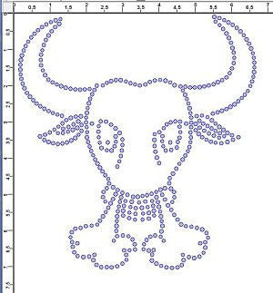 CRT406 Bull Rhinestone Transfer