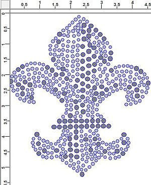 CRY009cs Fleur De Lis Rhinestone Transfers