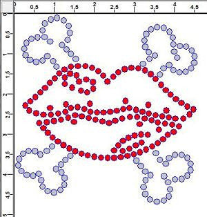 CRY014cs Lips and Crossbones (Large) Transfer