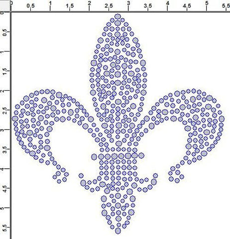 CRY019c Fleur de lis Rhinestone Transfer