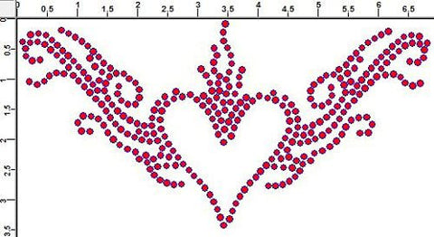 CRY051 Flameheart Red Rhinestone Transfer