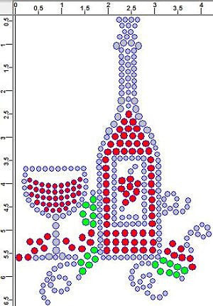 CRY195 Wine Bottle and Glass Rhinestone Transfer