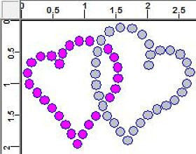 CRY221cp Pair of Hearts Rhinestone Transfer