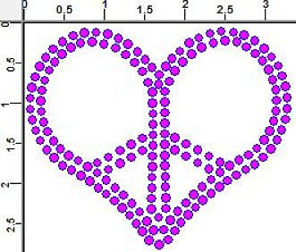 CRY227 Peace Heart 3in Transfer-Any Color