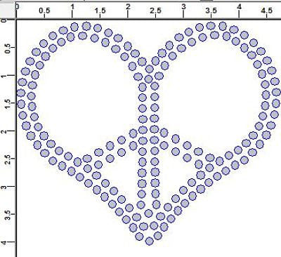 CRY228 Peace Heart 4in Transfer-Any Color