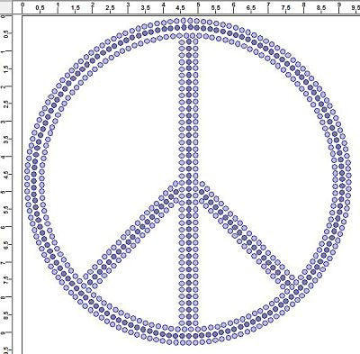 CRY237cs Peace 10in Rhinestone Transfer