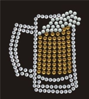 CRY256cku Beer Mug Rhinestone Transfer