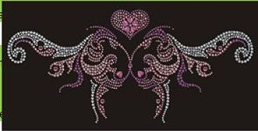 CRYYH1881 Scroll Wings Rhinestone Transfer