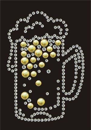 CRYYH2130 Beer Mug Rhinestone Transfer