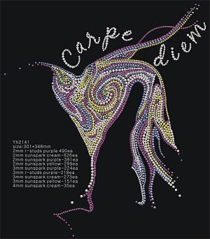 CRYYH2141 Carpe Diem Rhinestone Transfer