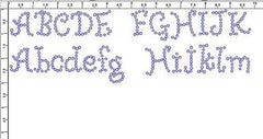 Curlz 1.0" Font Clear Rhinestones Create Your Own