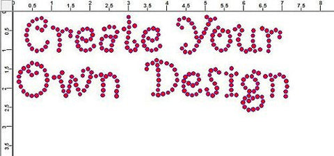 Curlz 1.0" Font Colored Rhinestones Create Your Own