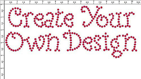 Curlz 1.5" Font Colored Rhinestones Create Your Own