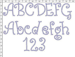 Curlz 2.0" Font Clear Rhinestones Create Your Own