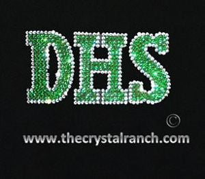 D030 Your School 3 Initials Rhinestone Decal