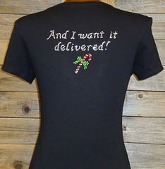 TH005 Dear Santa, I want it All! Rhinestone Tee
