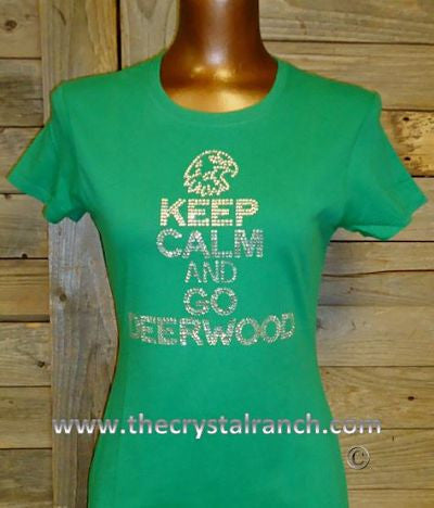 TP026 Keep Calm and GO YOUR SCHOOL Custom Rhinestone Tee
