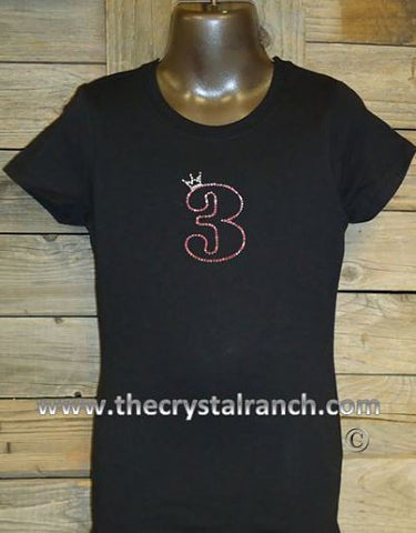 GTF051 Birthday Number Rhinestone Tee