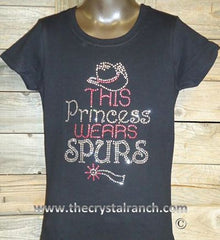 GTR101 This Princess Wears Spurs Rhinestone Tee