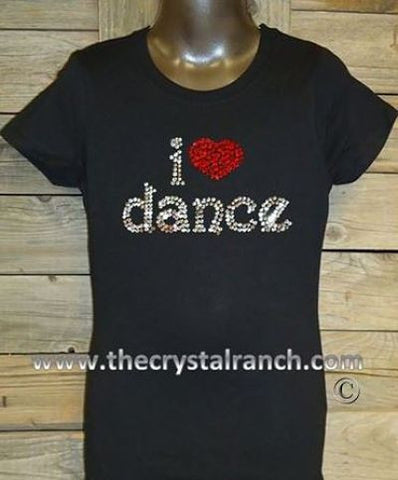 GTS070 I Love Dance Rhinestone Tee